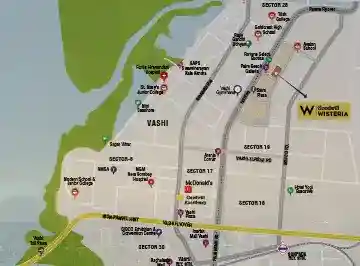 Goodwill Wisteria location map, Vashi